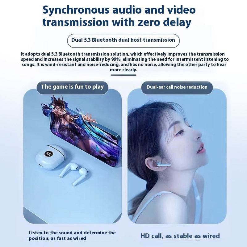 Wireless Bluetooth earphone Noise-canceling Wireless earbuds Low Latency High Sound Quality - www.Shopthatapp.com