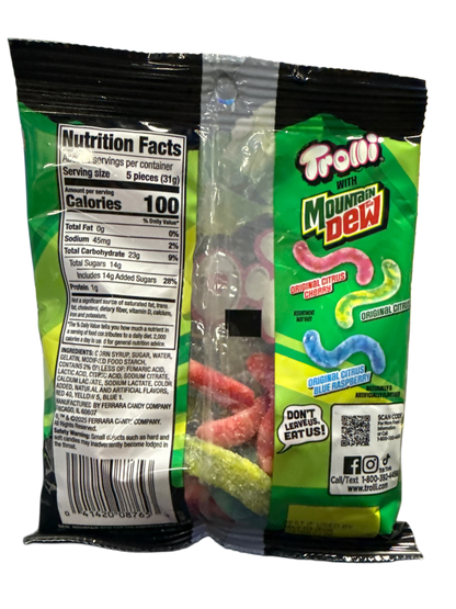Trolli Limited Edition Mountain Dew Sour Brite Crawlers Gummi Candy 120G - U.S Edition