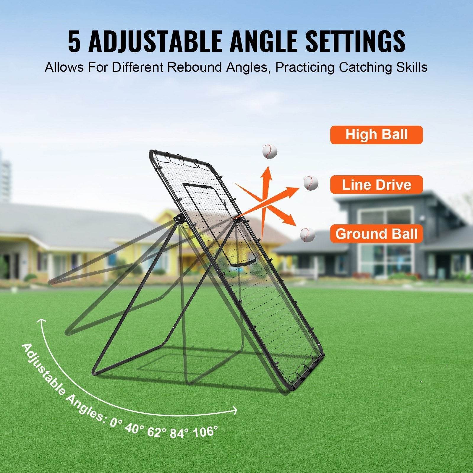 Baseball And Softball Rebounder Net 4x6 Ft PitchBack Adjustable Angles - www.Shopthatapp.com