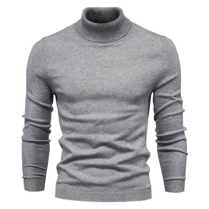 Men's Plain Slim Pullover Polo Sweatshirt Turtleneck Sweater Winter Casual Tops Men - www.Shopthatapp.com