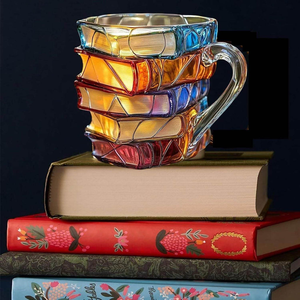 Painted Book Coffee Cup Unique Book Stacking Coffee Cup - www.Shopthatapp.com
