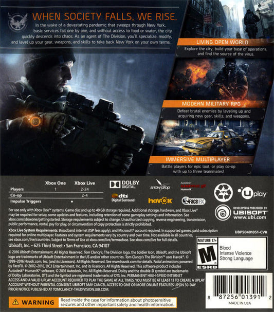 Tom Clancy's The Division (usagé) - www.Shopthatapp.com