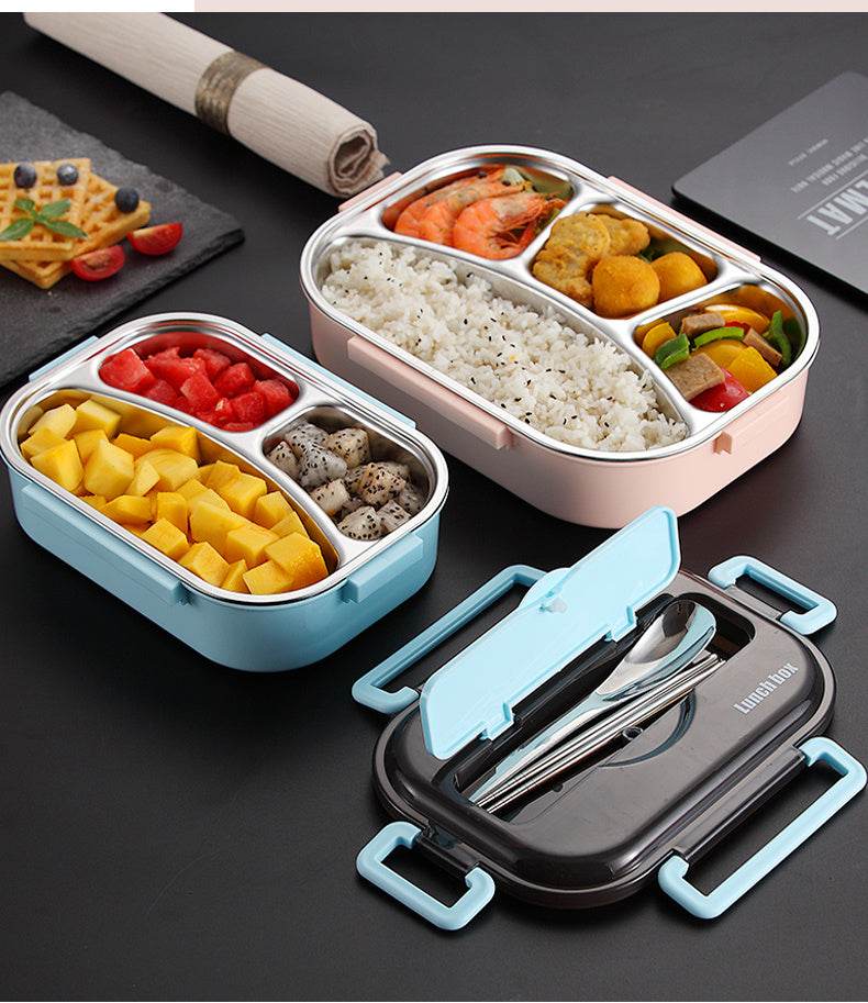 Stainless Steel Insulated Kids Bento Lunch Box with Cutlery - www.Shopthatapp.com