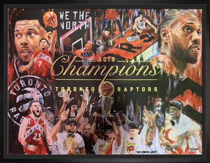 Toronto Raptors Framed Canvas 2019 Champs by Arrigo LE2019 - www.Shopthatapp.com