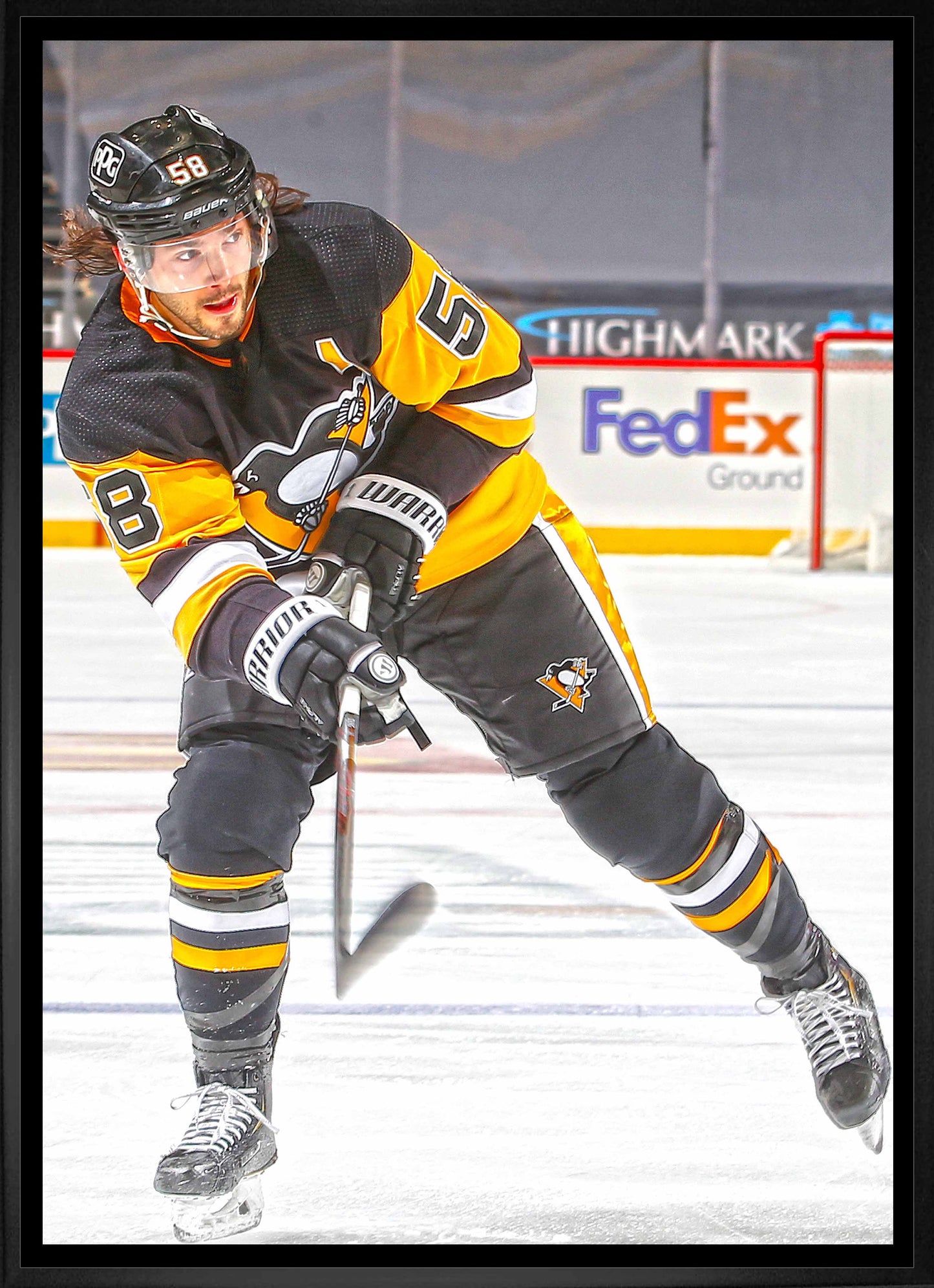 Kris Letang Pittsburgh Penguins Framed 20x29 Shooting Canvas - www.Shopthatapp.com