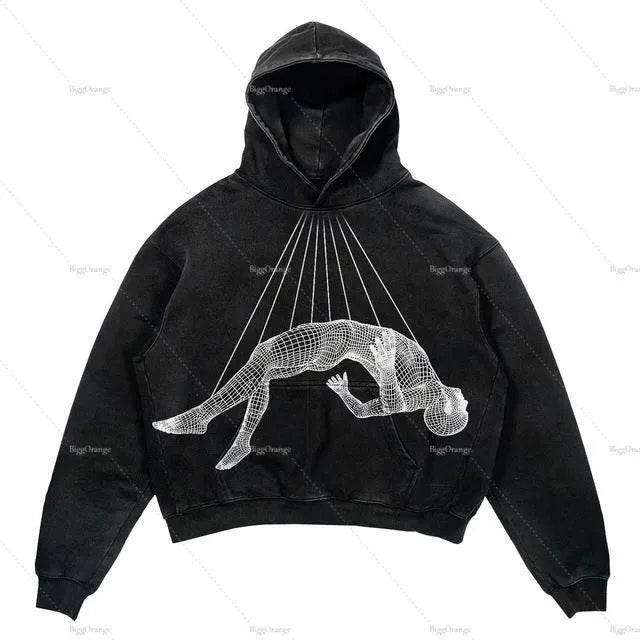 Men's And Women's Fashion Punk Design Fleece Printed Hoodie top - www.Shopthatapp.com