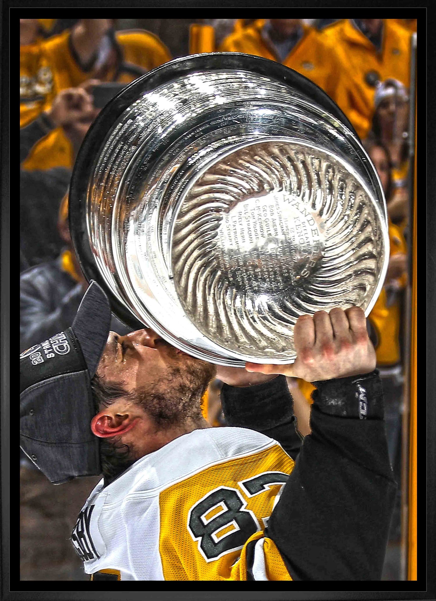 Sidney Crosby Pittsburgh Penguins Framed 20x29 Kissing Cup Canvas - www.Shopthatapp.com