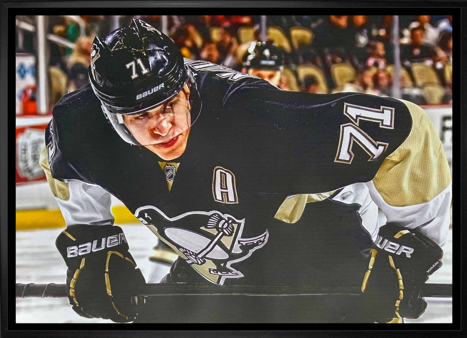 Evgeni Malkin Pittsburgh Penguins Framed 20x29 Faceoff Canvas - www.Shopthatapp.com