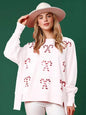 Christmas Fashion Round Neck Sequins Pullover top Sweatshirt  for women - www.Shopthatapp.com