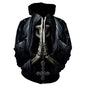 Black Gothic Skull 3D Digital Printing Men's Casual Hoodie Sweatshirt Pullover top - www.Shopthatapp.com