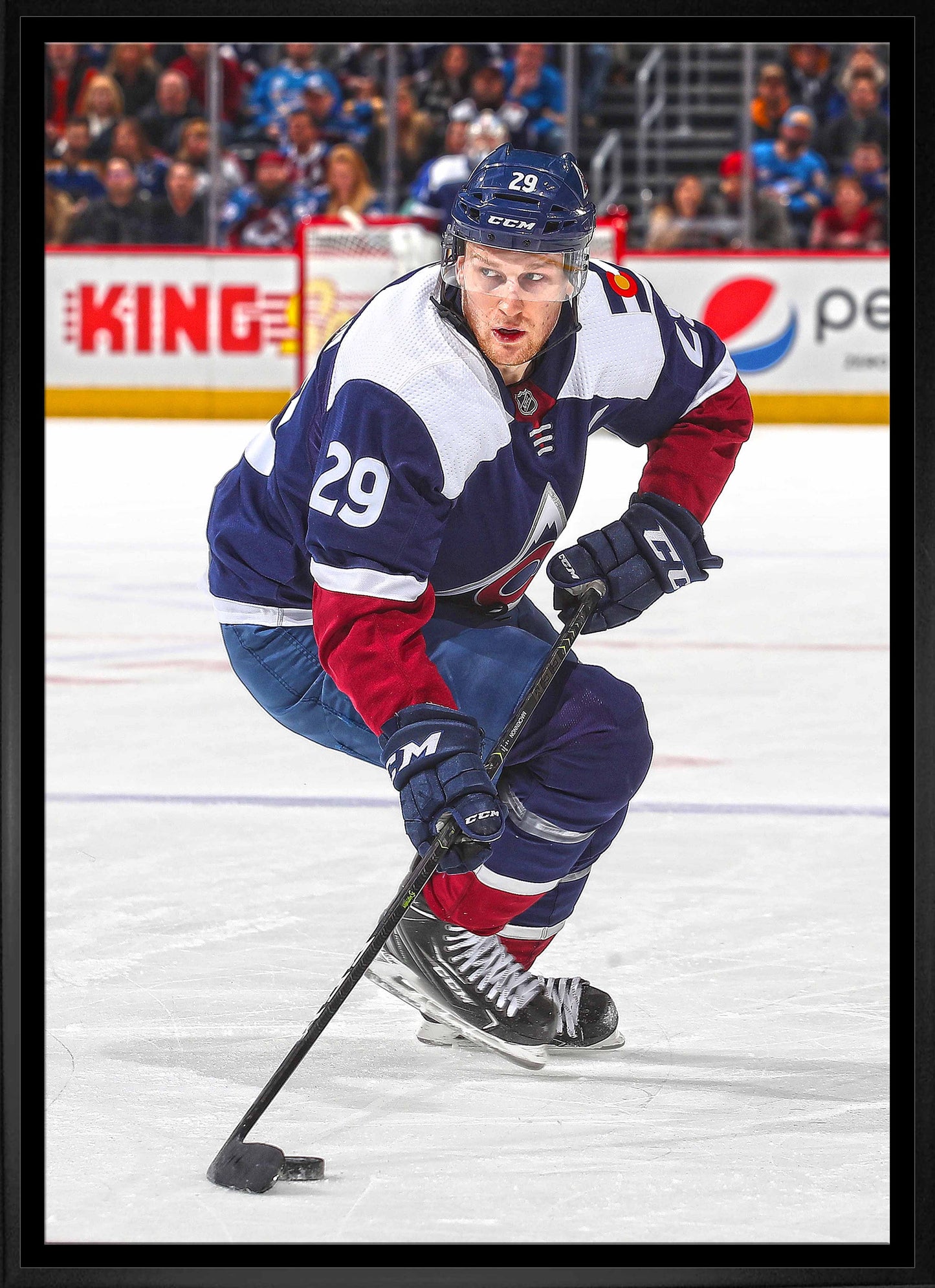 Nathan MacKinnon Colorado Avalanche Framed 20x29 Canvas - www.Shopthatapp.com