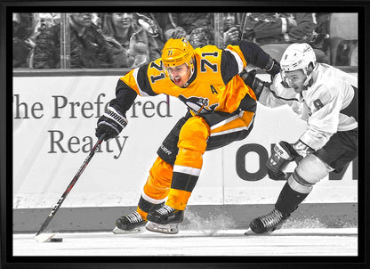 Evgeni Malkin Pittsburgh Penguins Framed 20x29 Skating with Puck Spotlight Canvas - www.Shopthatapp.com
