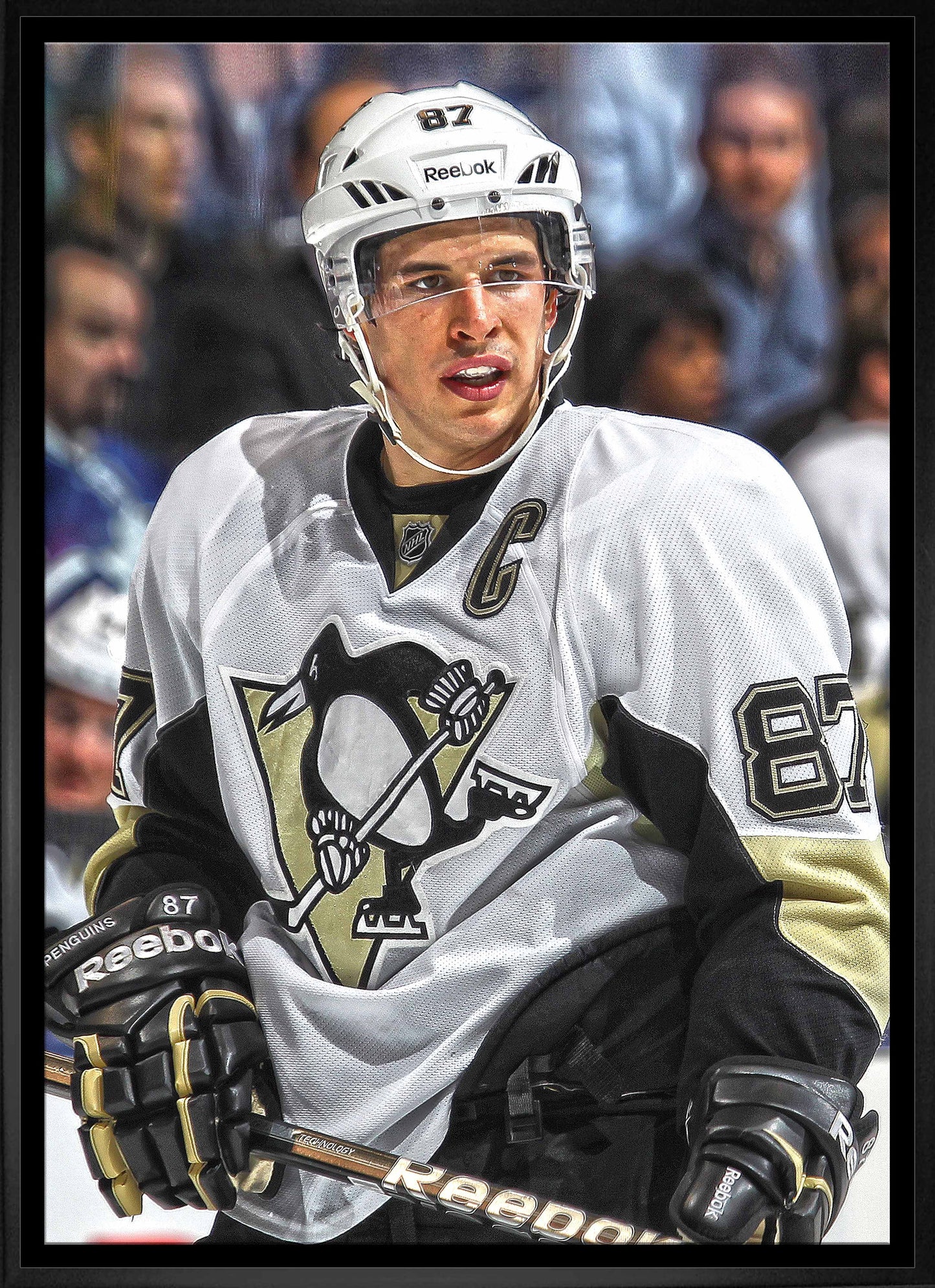 Sidney Crosby Pittsburgh Penguins Framed 20x29 Close-Up Canvas - www.Shopthatapp.com
