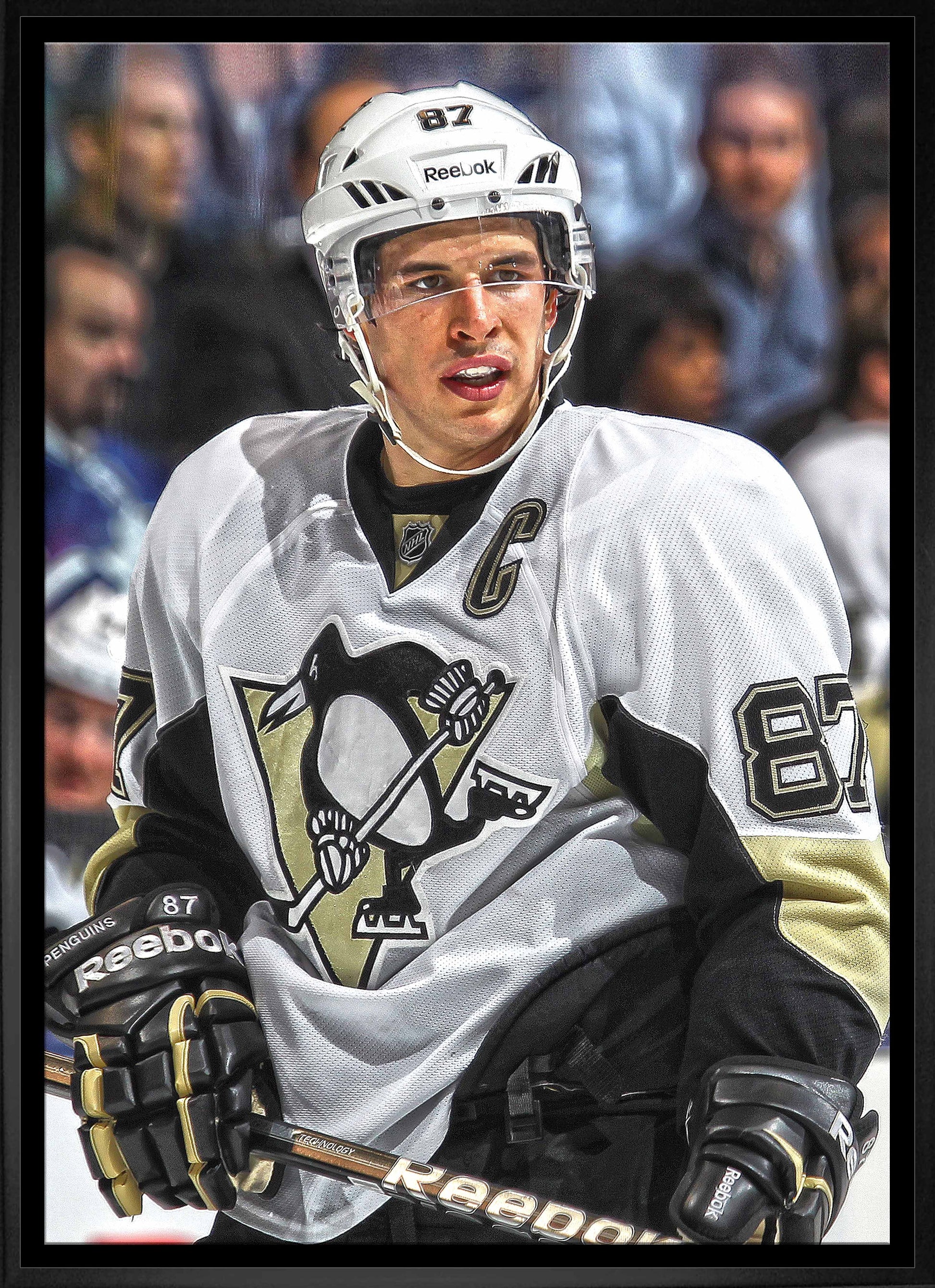 Sidney Crosby Pittsburgh Penguins Framed 20x29 Close-Up Canvas - www.Shopthatapp.com