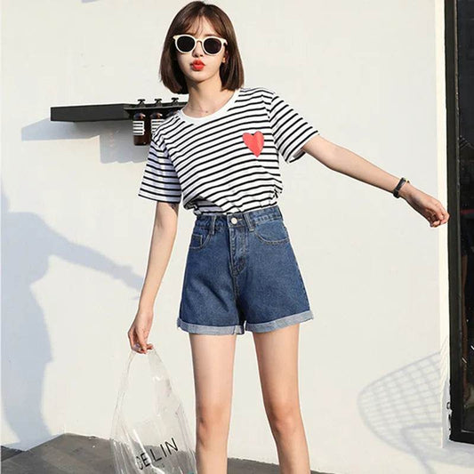 High Waisted Smoked Gray Denim Shorts For Women - www.Shopthatapp.com