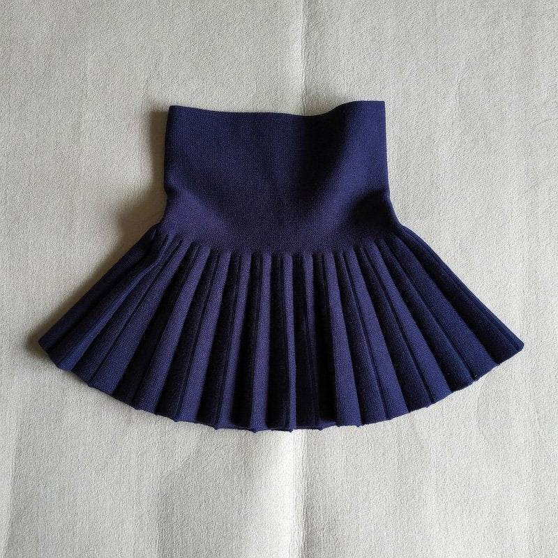 Girls Autumn Clothing Knitted Skirt High Waist Pleated Mini Skirt - www.Shopthatapp.com