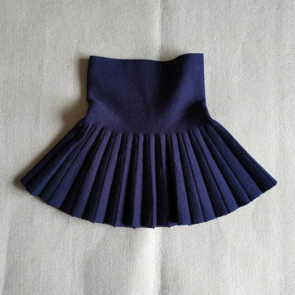 Girls Autumn Clothing Knitted Skirt High Waist Pleated Mini Skirt - www.Shopthatapp.com