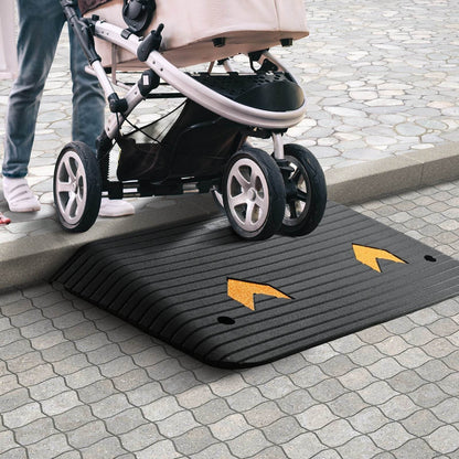 Upgraded Rubber Threshold Ramp, 3.5 Rise Door Ramp With 1 Channel, Natural Rubber Car Ramp With Non-Slip Textured Surface, 33069 Lbs Load Capacity Curb Ramp For Wheelchair And Scooter - www.Shopthatapp.com