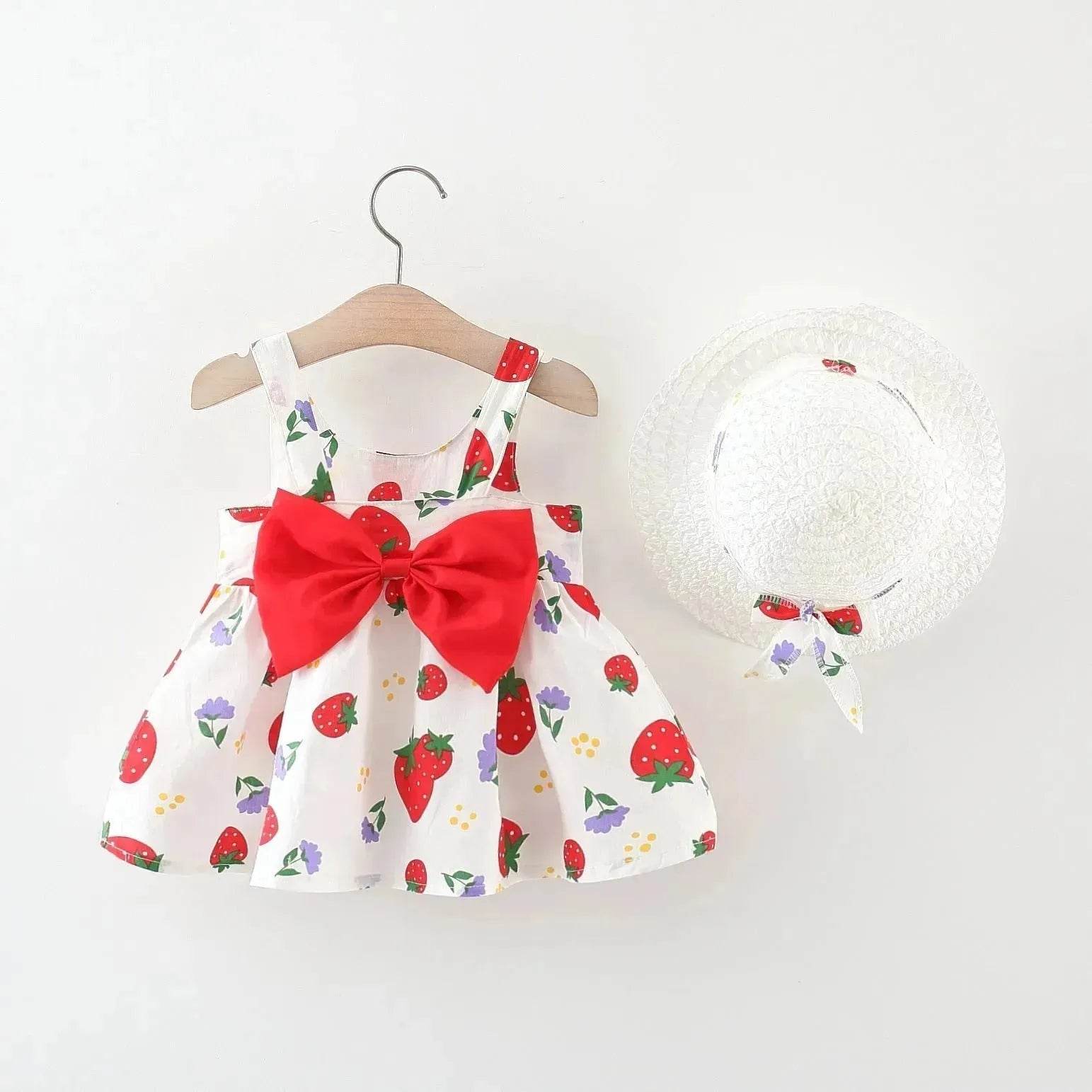 Casual Newborn Baby girl Printed Bow Princess Dress - www.Shopthatapp.com