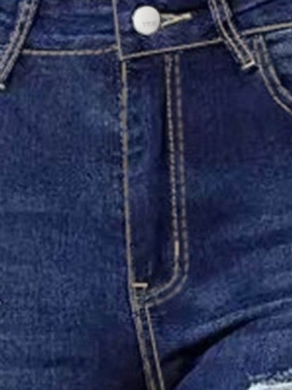 2025 Women's Ripped Tight Cropped Pants, New High Stretch Jeans, Fashionable And Versatile Street Style, Slim Fit Design, Women's Jeans And Clothing - www.Shopthatapp.com