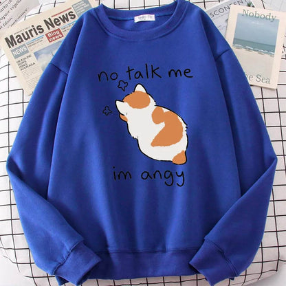 Women Chic Casual No Flattering Cat Print Crew Neck Sweatshirt - www.Shopthatapp.com