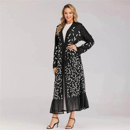 Champagne Sequined Abaya Dress for Dubai Turkey Women Dubai Abaya Kimono - www.Shopthatapp.com