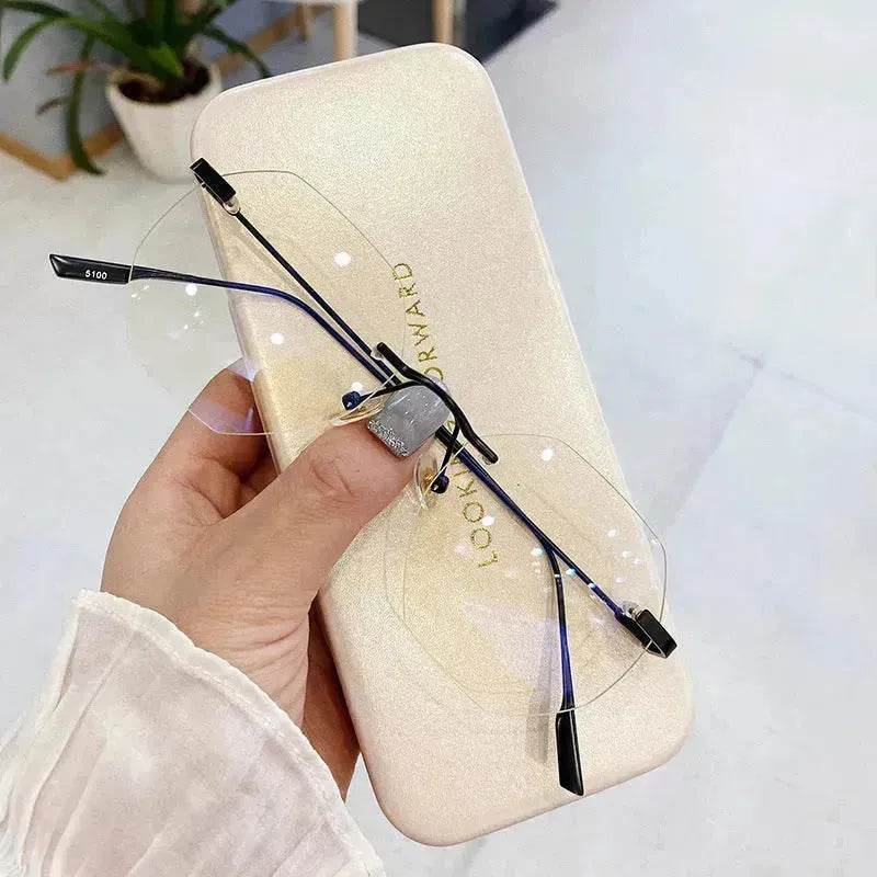 Rimless Octagon Sunglasses for Men Women Polygon Rectangle Shade Glasses Frameless - www.Shopthatapp.com