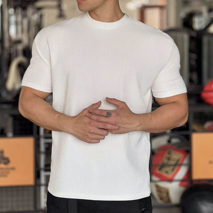 Anti Wrinkle Men Short Sleeve Active wear T-shirt for Workout Gym trainings - www.Shopthatapp.com