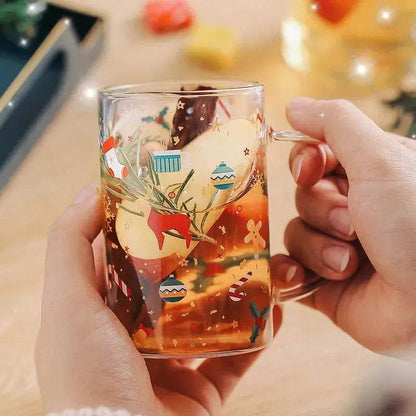 2024 Christmas Gift High Beauty Creative Cup Christmas Snowman Glass Cup High Temperature Resistant - www.Shopthatapp.com