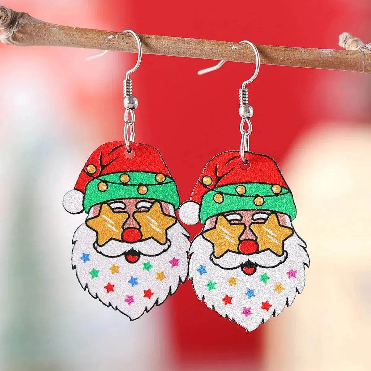 Funny Santa Claus Earrings Christmas Pendant Earrings Gift - www.Shopthatapp.com
