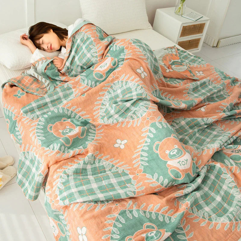 Cotton Four-layer Gauze Towel Blanket Air Conditioning Blanket Thin Duvet - www.Shopthatapp.com