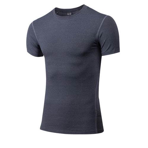 Solid color quick-drying bottoming short sleeve fitness t-shirt top - www.Shopthatapp.com