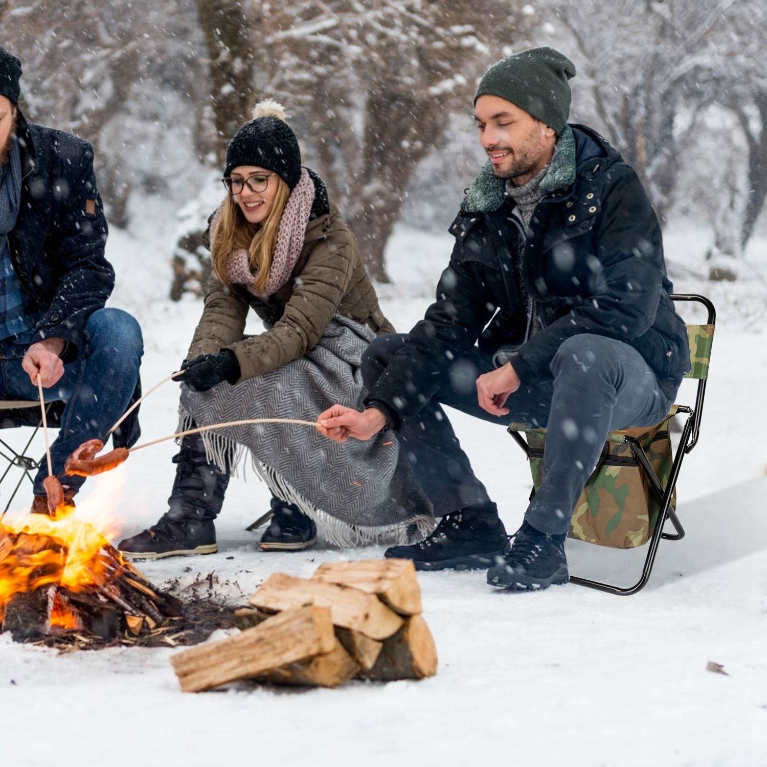 Foldable Fishing Chair With Backrest Built-In Cooler Bag Portable Handle Outdoor Lightweight Fishing Stool For Camping Hiking Hunting - www.Shopthatapp.com