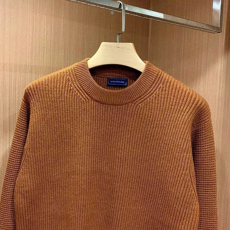 Autumn Fashion Knitted Woolen Thick Round Neck Pullover Sweater for men - www.Shopthatapp.com