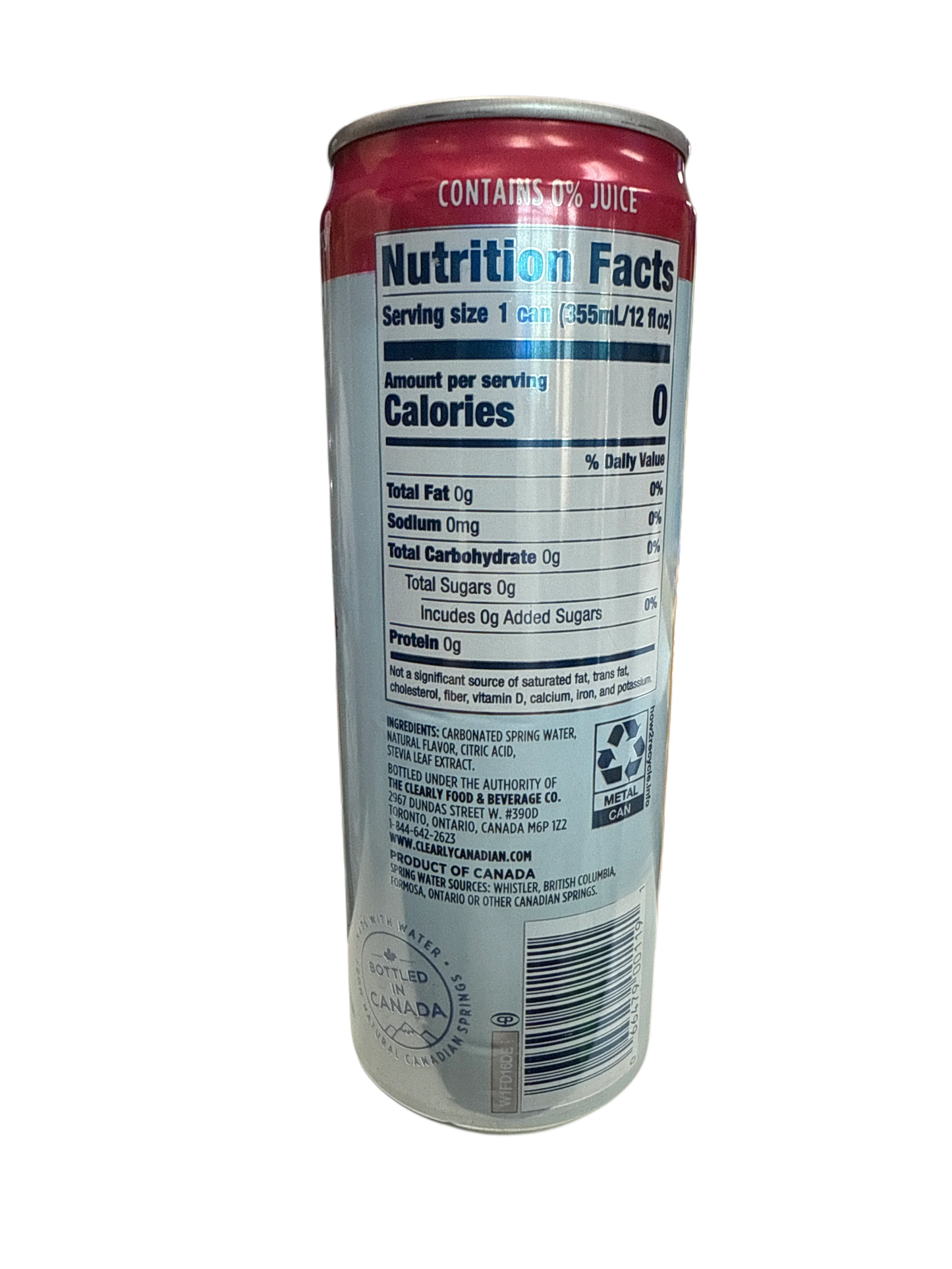 Clearly Canadian Zero Sugar Fresh Cherry Flavour 355ML - Canadian Edition - www.Shopthatapp.com
