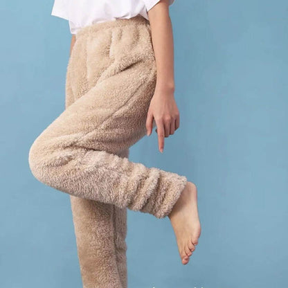 Women Coral Fleece Socks Leggings Winter Warm Sleepwear Ankles Knees Guard Women Home Pants Thick Pajamas Pant - www.Shopthatapp.com