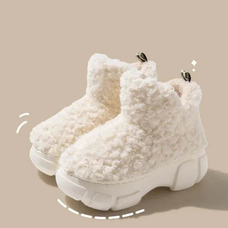Winter Cashmere Snown Boots With 6cm Platform Warm Plus Velvet High-top Fleece Cotton Shoes Women Outdoor Indoor House Plush Shoes - www.Shopthatapp.com