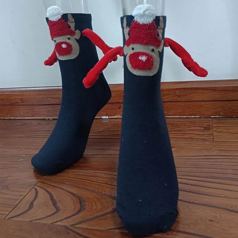 Christmas Stockings Autumn Winter Cotton Magnet Lodestone Hand Tube Socks - www.Shopthatapp.com