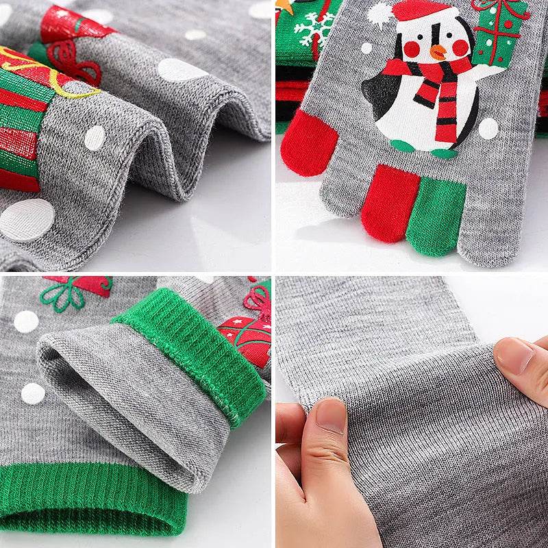 Cute Winter Christmas socks Five-finger  Elastic absorbent Split-toe - www.Shopthatapp.com