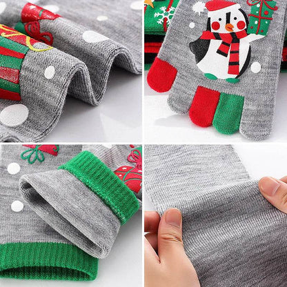 Cute Winter Christmas socks Five-finger  Elastic absorbent Split-toe - www.Shopthatapp.com