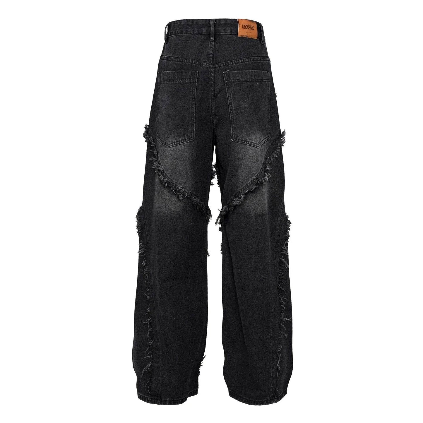 Wash Distressed Stitching Baggy Jeans Pant With Whiskers Same Style For Men And Women - www.Shopthatapp.com