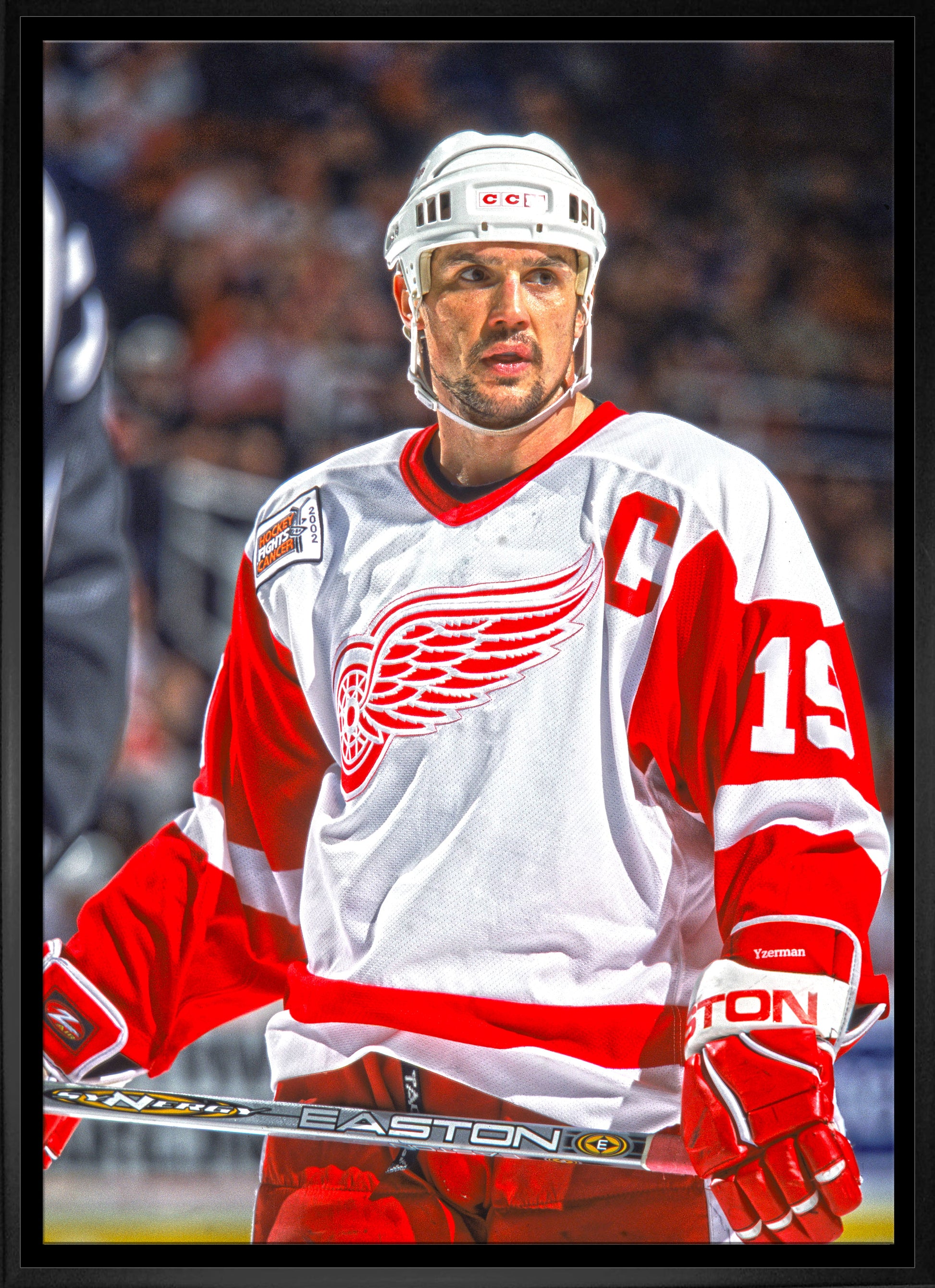 Steve Yzerman Detroit Red Wings Framed 20x29 The Stare Canvas - www.Shopthatapp.com