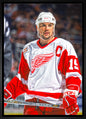 Steve Yzerman Detroit Red Wings Framed 20x29 The Stare Canvas - www.Shopthatapp.com