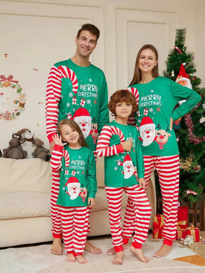 Cartoon Santa Claus Letter Printing Parent-child Christmas Pajamas Home Wear Suit - www.Shopthatapp.com