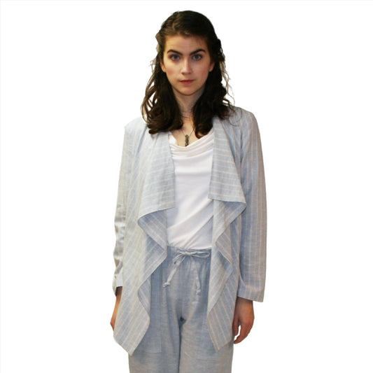 Hemp Heather Unstructured Jacket - Stripe
