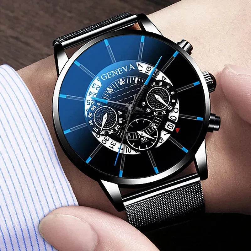 Alloy mesh calendar watch - www.Shopthatapp.com