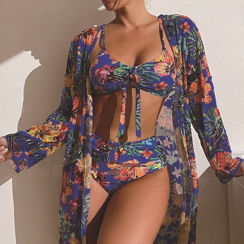 Women's Long Blouse Split Bikini Plus Size Suit - www.Shopthatapp.com