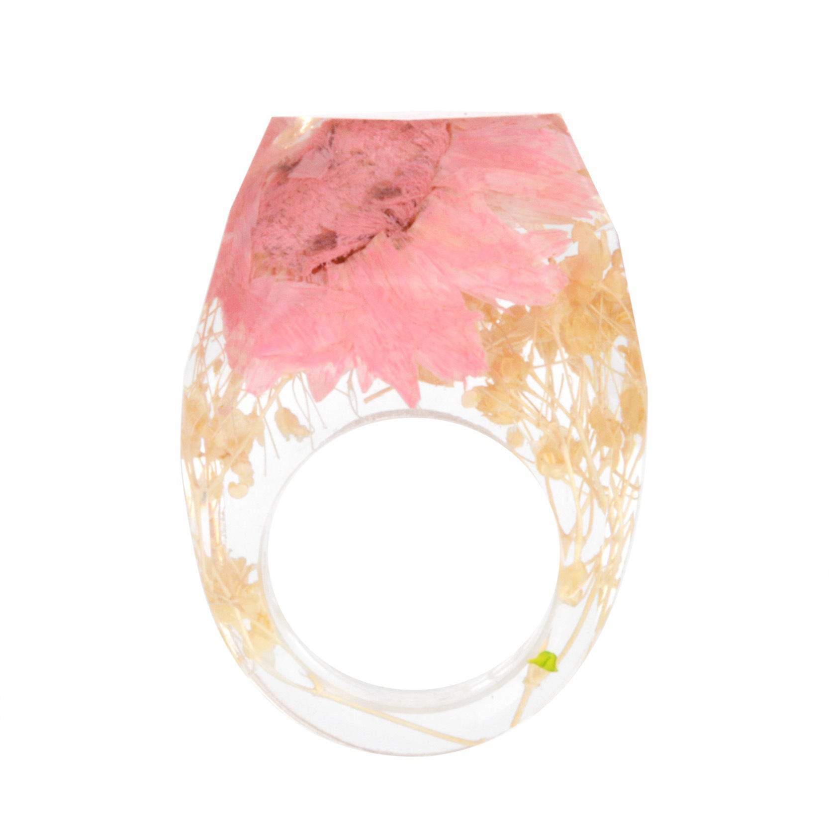 Dried Flower Resin Forest Handmade Dried Flower Epoxy Ring - www.Shopthatapp.com