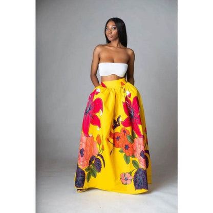 Elegant Bottoms Skirt Floral Long Maxi prairie Skirt - www.Shopthatapp.com