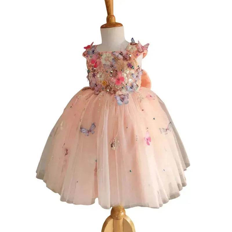 Children's Handmade Flower Fashion Special Dress Princess Ball Gown Dress Birthday Photoshoot Dress for girls Party dress for kids - www.Shopthatapp.com